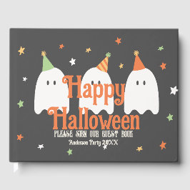 Niedlicher, benutzerdefinierter grüner Orange-Ghos Gästebuch