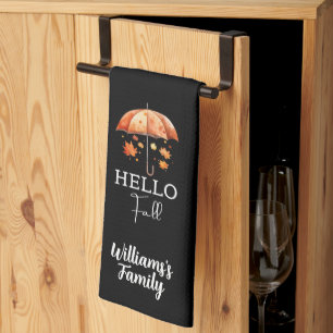 Niedlicher benutzerdefinierter Herbst Hello Fall Geschirrtuch