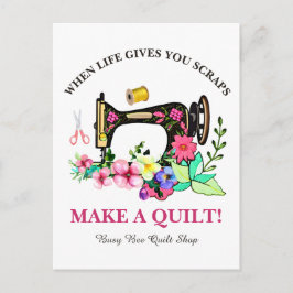Niedlicher, benutzerdefinierter Quiltshop Postkarte