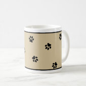 Niedlicher, benutzerdefinierter schwarzer Paw Typo Kaffeetasse (VorderseiteRechts)