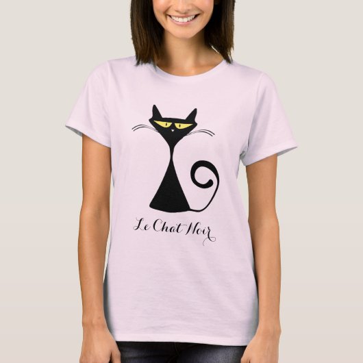 Niedlicher, benutzerdefinierter Text/Farbe Le Chat T-Shirt (Vorderseite)
