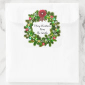 Niedlicher benutzerdefinierter Text Weihnachts-Grü Quadratischer Aufkleber (Tasche)