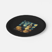 Niedlicher Berner Hund Halloween Kürbislaterne Pappteller (Schrägansicht)