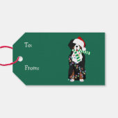 Niedlicher Berner Hund Santa Paws Geschenkanhänger (Rückseite Horizontal)
