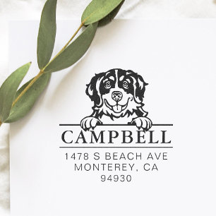 Niedlicher Bernese Mountain Hund Custom Dog Adress Permastempel