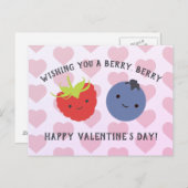 Niedlicher Berry Happy Valentinstag Postkarte (Vorne/Hinten)