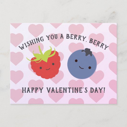 Niedlicher Berry Happy Valentinstag Postkarte (Vorderseite)