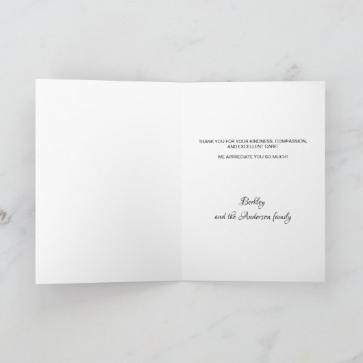 Niedlicher Beruflicher Tierarzt Dankeskarte (Innenseite)