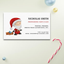 Niedlicher Beruflicher Weihnachtsmann mit Spielzeu Visitenkarte