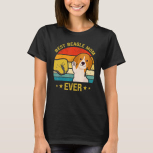Niedlicher bester Beagle Mama je Retro Vintage Wel T-Shirt
