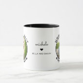 Niedlicher bester Hund Mama Zwei Foto Moderne Typo Tasse (Zentrum)