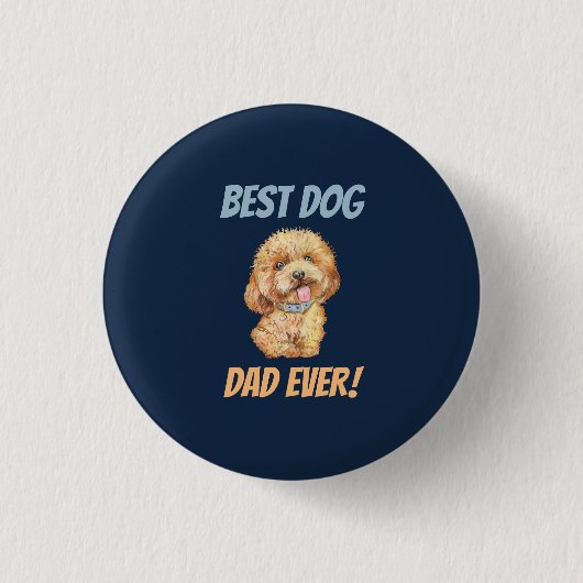 Niedlicher bester Hunde-Vater je Button (Vorderseite)