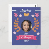 niedlicher bester Kollege je bester Mitarbeiter - Postkarte (Vorne/Hinten)