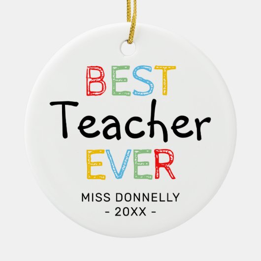 Niedlicher Bester Lehrer Weihnachten Keramik Ornament (Vorne)
