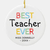 Niedlicher Bester Lehrer Weihnachten Keramik Ornament (Hinten)