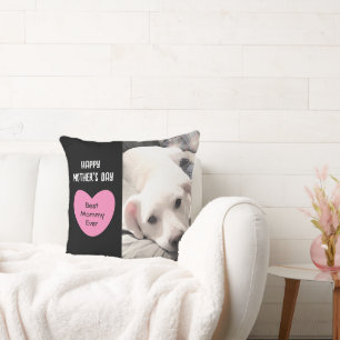 Niedlicher bester Mami je Welpen Hund Rosa Herz 1  Kissen