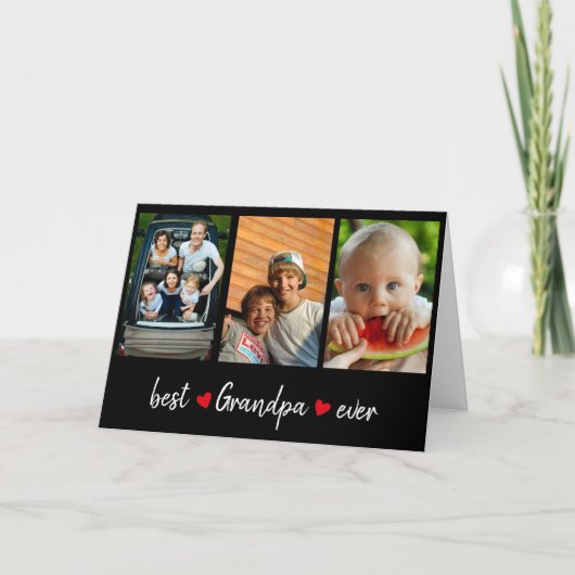 Niedlicher bester Opa je 3 Foto kundenspezifisch Karte (Vorderseite)
