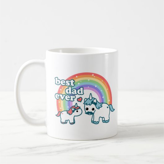 Niedlicher bester Unicorn-Vater überhaupt Kaffeetasse (Links)