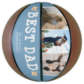 Niedlicher bester Vater Blue 3 Foto Collage Keepak Basketball (Vertikal)