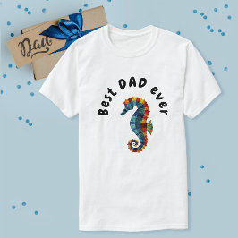 Niedlicher bester Vater je farbiges Seepferd Nauti T-Shirt