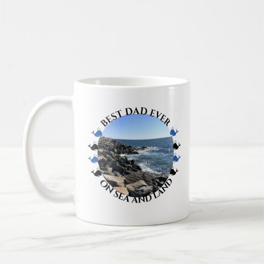 Niedlicher bester Vater je Ozean und Beach Lovers Kaffeetasse (Links)