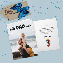 Niedlicher bester Vater je Vatertag Seepferd Foto Karte