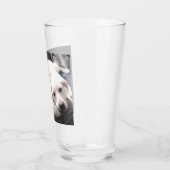 Niedlicher bester Vater je Welpe Hund Red Heart 1 Glas (Links)