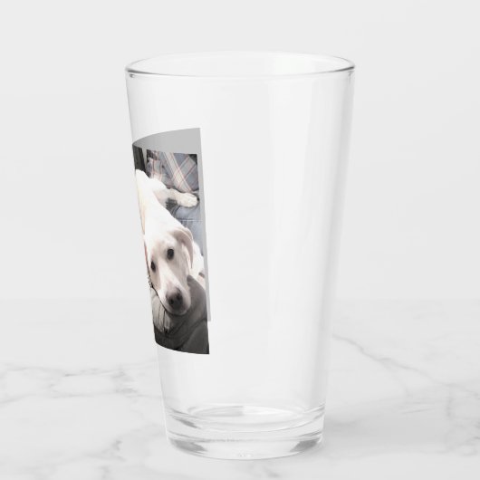 Niedlicher bester Vater je Welpe Hund Red Heart 1 Glas (Links)