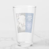 Niedlicher bester Vater je Welpen Hund Blue Heart  Glas (Rückseite)