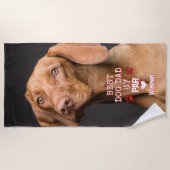 Niedlicher bester Vater Par Dog Foto Strandtuch (Vorderseite)