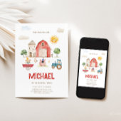 Niedlicher Betrieb zum Geburtstag Einladung