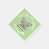 Niedlicher bewundernswerter Elefant personalisiert Serviette (Ecke)