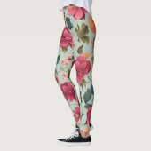 Niedlicher bezaubernder Blumenvektor Kunst Nahtlos Leggings (Links)