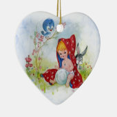 Niedlicher bezaubernder kleiner Junge, Hase und Vo Keramikornament (Rechts)