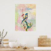 Niedlicher, bezaubernder Vintager Wasserfarbenvoge Poster (Küche)