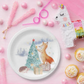 Niedlicher bezaubernder Weihnachtsfox Pappteller (Party)