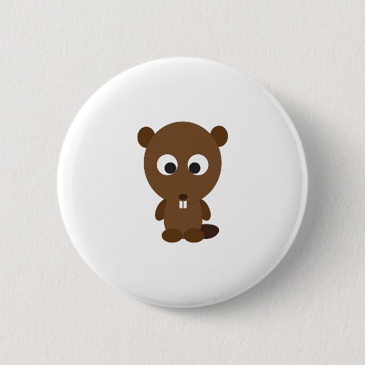 Niedlicher Biber Button (Vorderseite)