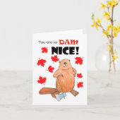 Niedlicher Biber du bist so düster nette kanadisch Karte (Gelbe Blume)