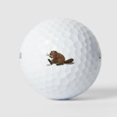 Niedlicher Biber Golfball (Vorderseite)