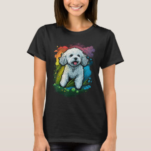 Niedlicher Bichon Frise Hund auf Bichon Frise Love T-Shirt