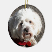 Niedlicher bichon frise Hund Keramikornament (Links)
