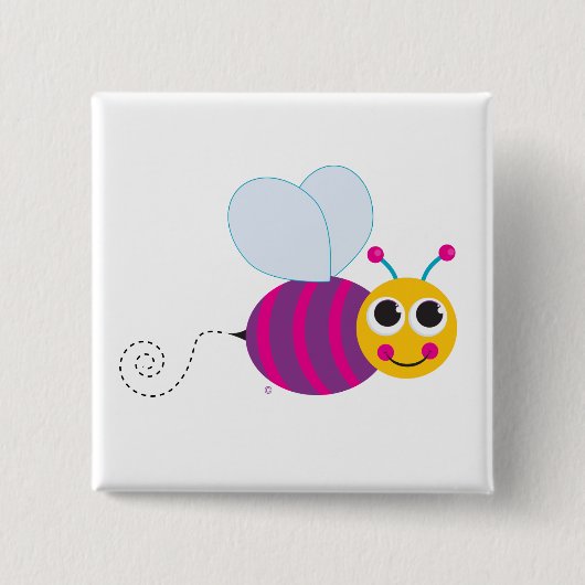 Niedlicher Bienen-Knopf Button (Vorderseite)