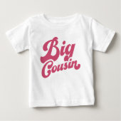 Niedlicher Big Cousin | Pink Matching Family Baby T-shirt (Vorderseite)