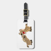 Niedlicher Big Teethed Cartoon Hyenas Gepäckmarke Gepäckanhänger (Vorderseite vertikal)