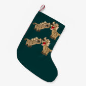 Niedlicher Big Teethed Cartoon Hyenas Weihnachtsfe Kleiner Weihnachtsstrumpf (Vorderansicht (hängend))