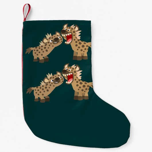 Niedlicher Big Teethed Cartoon Hyenas Weihnachtsfe Kleiner Weihnachtsstrumpf (Vorderseite)