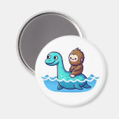 Niedlicher Bigfoot mit Niedlichem Loch Ness Magnet (Vorderseite/Rückseite)