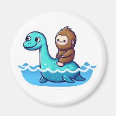 Niedlicher Bigfoot mit Niedlichem Loch Ness Magnet (Vorne)