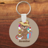 Niedlicher Bingo-Bär, der den Namen Schlüsselanhän Schlüsselanhänger (Vorderseite)