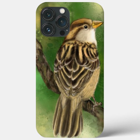 Niedlicher Bird iPhone Case Little Sparrow (Rückseite)